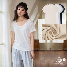 【BODYAIR嚴選】鵝蛋領天絲亞麻短袖上衣(T恤.透氣.鬆軟.打底.CASUAL)