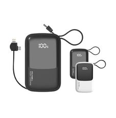 POLYWELL 自帶線 快充 行動電源 充電寶 行動充 10000mAh 適用 iPhone 15