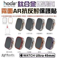 HODA 霧面磨砂 AR抗反射 玻璃貼 鈦合金保護框 Apple Watch Ultra 49 mm