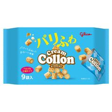 +東瀛go+Glico collon 固力果 奶油捲心餅 9袋入 奶油餅乾 捲心餅乾 日本必買