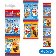 +東瀛go+ HOKKA 4連 哆啦A夢造型餅乾 小叮噹 可可 牛奶 雙口味 造型四連餅 日本進口