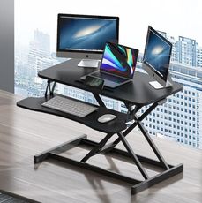 電腦升降臺 升降桌站立式辦公桌可調節行動桌上桌面臺式電腦增高架折疊工作臺T 4色