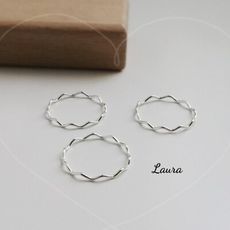 戒指-Laura- s925純銀 戒指 素面水波紋 細圈線戒 開運招財戒指