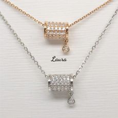 -Laura- s925純銀項鍊 鑽一桶金 時尚-小資女 純銀項鍊 鎖骨鍊