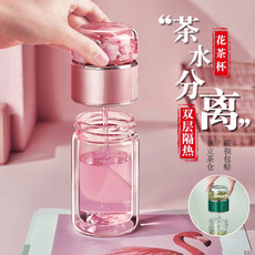 茶水分離杯 雙層玻璃杯 家用保溫泡茶杯 過濾水杯 便攜杯子 杯子 泡茶杯 水杯 玻璃杯
