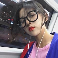 眼鏡 圓框眼鏡 黑色粗框眼鏡 粗匡眼鏡 女大框 原宿網紅平光鏡 女圓臉顯瘦素顏神器 眼鏡架