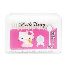 Hello Kitty 彩妝塑軸棉花棒200支(盒) 清潔/眼妝/上妝