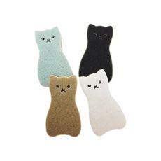 日本貓咪造型仿絲瓜清潔海綿(4入)  洗碗布/菜瓜布/清潔海綿