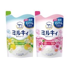 牛乳石鹼 COW 牛乳精華沐浴乳(400ml)補充包 柚子果香／玫瑰花香 D959902