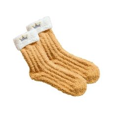 皇冠刺繡珊瑚絨加厚中筒襪(1入)  款式隨機出貨　襪子/中筒襪/珊瑚絨襪
