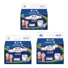 來而康 易立爽 防漏安心活力褲 8包一箱販售 褲型 成人 防漏 尿褲 尿布 紙尿布 男女通用