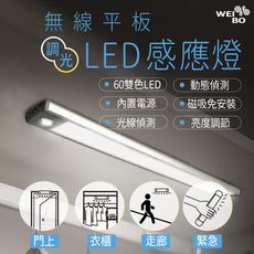 【WEIBO】無線LED自動平板調光感應燈-60顆雙色LED燈  ★通過優良防災商品標章認證★