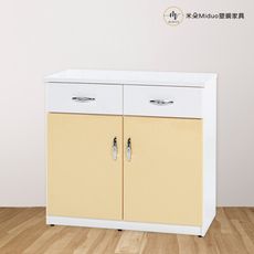 【米朵Miduo】2.7尺兩門兩抽塑鋼碗盤櫃 防水塑鋼家具 櫥櫃