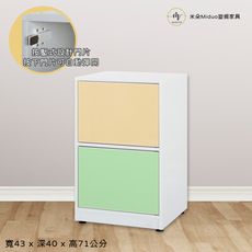 【米朵Miduo】兩門塑鋼拍拍門置物櫃 防水塑鋼家具(寬43X深40X高71公分)