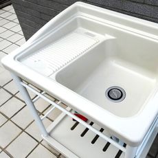 免運 72*60cm塑鋼水槽 日式ABS大型洗衣槽(白烤漆腳架) 【01WH】洗碗槽 洗手台 水槽