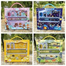 文具 鉛筆 鉛筆盒 尺 削鉛筆機 筆記本 套裝 6件組 禮品 禮物 贈品 幼教 【XF6889】