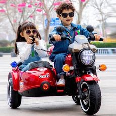 復古美式 哈雷 造型 雙人摩托車 兒童機車 電動摩托車 兒童電動車 早教摩托車 童車【YF18436