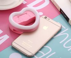 手機鏡頭補光燈 女直播美顏神器自拍燈 拍照LED閃光燈 心形補光