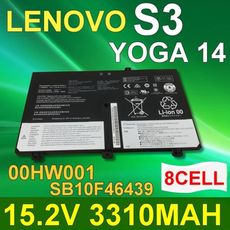 LENOVO 8芯 S3 YOGA 14 日系電芯 電池 00HW001SB10F46439 4IC