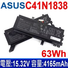 ASUS C41N1838 4芯 原廠電池 電壓：15.32V 容量：4165mAh / 63Wh