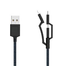 iPhone充電線 一拖三 多功能 Micro USB Type-C 1拖3 三合一 編織充電線