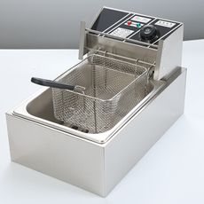 110V 不鏽鋼電炸爐 自動商用電炸爐 油炸鍋 炸薯條機 炸雞 炸爐 油炸機 油炸鍋 單缸