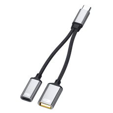Type-C 二合一轉接短線2合1 USB +PD快充轉接線