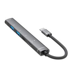 鋁合金多功能USB-C 5埠 耳機擴充集線器Type-C 5合1 Hub集線器