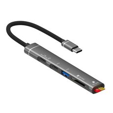 鋁合金多功能USB-C 5埠 記憶卡擴充集線器Type-C 5合1 Hub集線器