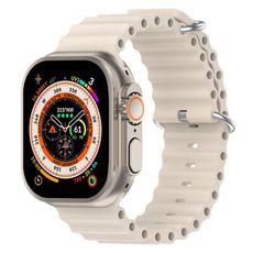 Apple Watch蘋果手錶專用海洋波浪雙扣矽膠錶帶腕帶-42/44/45/49mm通用款