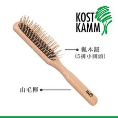 【KOST KAMM】德國製造 尖楓木按摩梳(21cm，5排)