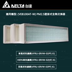 【台達電子】PM2.5壁掛式全熱交換器 濾網3片一組 機型: VEB100AT-W