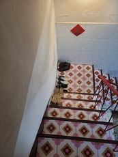 【亞圖家居】復古莊園粉(不殘膠)-MIT擬瓷感正方形花磚貼/廚房防油貼/地板裝飾/翻新 SSVS11