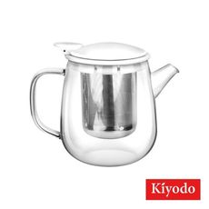 【Kiyodo】美心泡茶壺 600ml 耐熱玻璃壺 可直火加熱 304不鏽鋼濾網 玻璃壺身