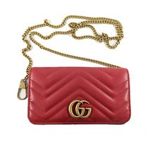 GUCCI GG Marmont 山型絎縫牛皮鍊帶斜背翻蓋鍊包(展示品)