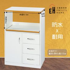 【艾蜜莉的家】2.2尺塑鋼白色電器櫃(含插座)