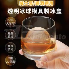 Godimento居家威士忌冰球製冰盒｜超大透明冰塊模具｜圓形冰球模具 酒吧風 冰塊盒 巨型冰球