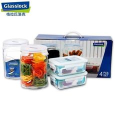 《Glasslock 》4件式玻璃保鮮盒罐組 (IP592x2 / MCRB-071x2)