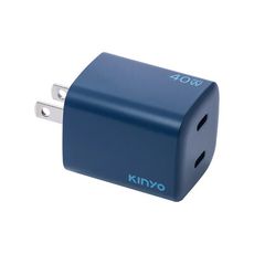 免運 KINYO 氮化鎵雙孔充電器40W(普魯士藍) PDCB-140DB 超值2入組