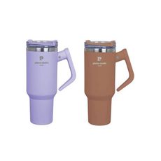 免運 皮爾卡登 304不鏽鋼內膽旋轉手把陶瓷吸管杯1200ml(顏色隨機出貨) PCJR-530