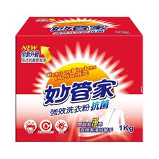 免運 妙管家 強效洗衣粉(盒裝)1kg WPNB100 超值家庭號10入組