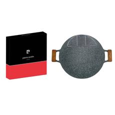 免運 皮爾卡登 北歐鋁合金煎烤盤38cm(附瀝油架+櫸木手把) PCJR-033
