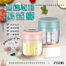 【加大容量】無線電動搗蒜器-250ml 多功能食物料理器 拉蒜器 絞蒜機（副食品/毛孩鮮食/少量可打