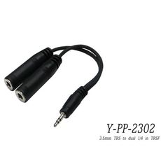 ☆唐尼樂器︵☆台製 Stander Y-PP-2302 3.5mm 立體聲公頭轉 兩個 6.3mm