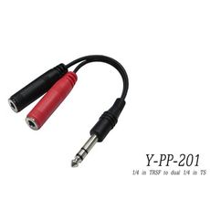 ☆唐尼樂器︵☆ Stander Y-PP-201 台製立體聲 6.3mm 公頭轉 6.3mm 左右音