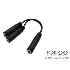 ☆唐尼樂器︵☆台製 Stander Y-PP-0202 6.3mm 立體聲母頭轉 兩個 6.3mm