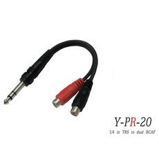 ☆唐尼樂器︵☆台製 Stander Y-PR-20 6.3mm 立體聲公頭 轉 RCA 左右母頭 音