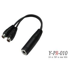 ☆唐尼樂器︵☆台製 Stander Y-PR-010 6.3mm 單聲道母頭 轉兩個 RCA 母頭