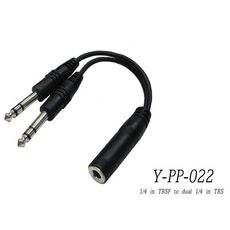 stander y-pp-022 台製立體聲 6.3mm 母頭轉(兩個) 6.3mm 公頭音源訊號分