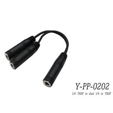 Stander Y-PP-0202 6.3mm 立體聲母頭轉 兩個 6.3mm 母頭音源訊號分接線